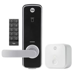 FIRE RATED YALE UNITY ENTRANCE LOCK SILVER WITH CONNECT BRIDGE AND KEYPAD