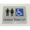 UNISEX DISABLED TOILET SIGN (LEFT HAND)