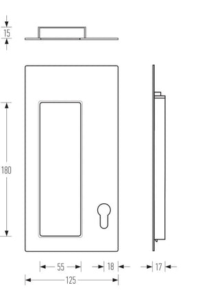 HALLIDAY + BAILLIE RECTANGULAR OFFSET PULL WITH KEY HOLE - HB1930