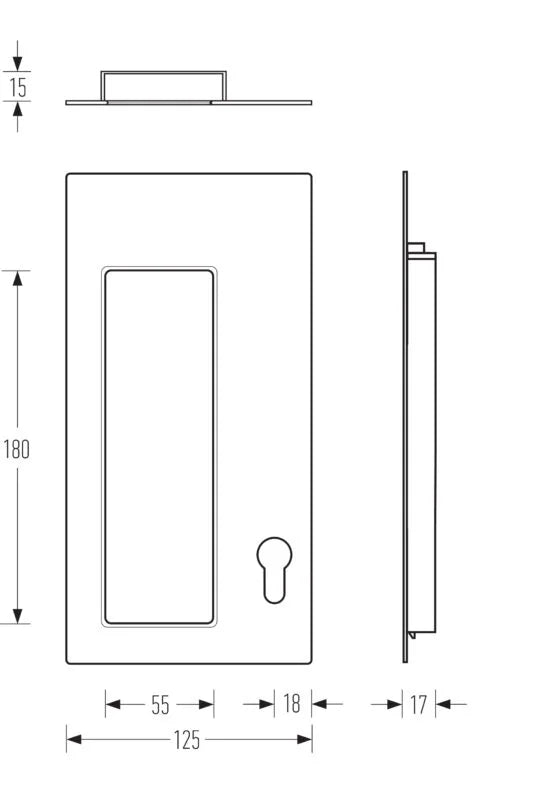 HALLIDAY + BAILLIE RECTANGULAR OFFSET PULL WITH KEY HOLE - HB1930