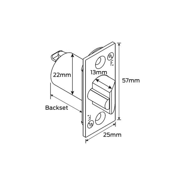 LEGGE DEADLATCH / SPRINGLATCH 60MM SATIN CHROME - SUITS G2 SPARTA