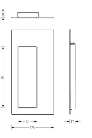 HALLIDAY + BAILLIE RECTANGLE OFFSET FLUSH PULL PLAIN - HB1920