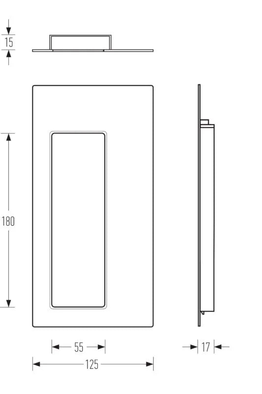 HALLIDAY + BAILLIE RECTANGLE OFFSET FLUSH PULL PLAIN - HB1920