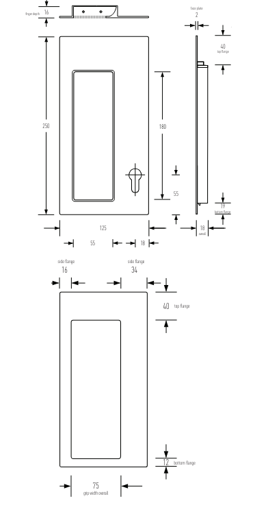 HALLIDAY + BAILLIE RECTANGULAR OFFSET PULL WITH KEY HOLE - HB1930 – The ...