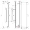 SABRE BACK TO BACK PUSH/PULL PLATES 300MM x 65MM