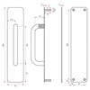 SABRE BACK TO BACK PUSH/PULL PLATES 300MM x 65MM