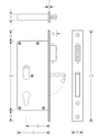 HALLIDAY + BAILLIE 55mm BACKSET SLIDING LOCK WITH BUILT IN FINGER PULL - HB638 SERIES