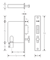 HALLIDAY + BAILLIE 250mm LENGTH SLIDING DOOR PRIVACY LOCK - HB695 SERIES