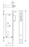 HALLIDAY + BAILLIE 250mm LENGTH BACKSET SLIDING DOOR SET - HB646 SERIES