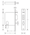 HALLIDAY + BAILLIE D OFFSET FLUSH PULL LOCK FOR HINGE AND PIVOT DOORS - HB1650D SERIES