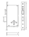 HALLIDAY + BAILLIE 55mm BACKSET ADJUSTABLE ROLLER MORTICE LOCK - HB2050