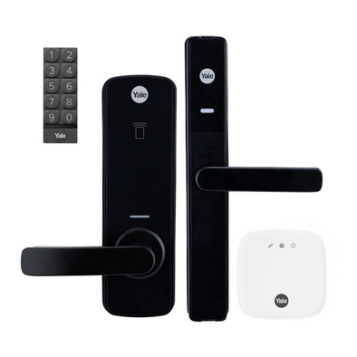 YALE UNITY KIT: ENTRANCE LOCK, SCREEN DOOR LOCK, CONNECT PLUS HUB 2 AND SMART KEYPAD