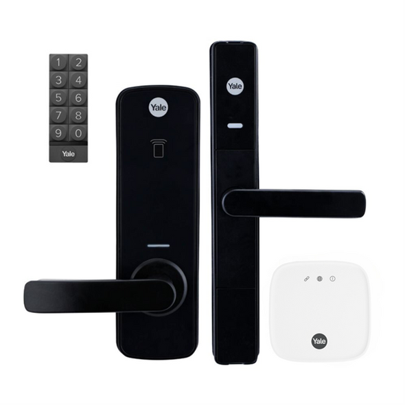YALE UNITY KIT: ENTRANCE LOCK, SCREEN DOOR LOCK, CONNECT PLUS HUB 2 AND SMART KEYPAD
