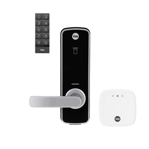 FIRE RATED YALE UNITY ENTRANCE LOCK SILVER WITH CONNECT BRIDGE AND KEYPAD