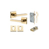 IVER DOOR LEVER BALTIMORE SQUARE ROSE BACKPLATE - KIT