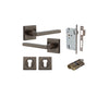IVER DOOR LEVER BALTIMORE SQUARE ROSE BACKPLATE - KIT