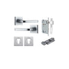 IVER DOOR LEVER ANNECY SQUARE ROSE BACKPLATE - KIT