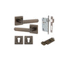 IVER DOOR LEVER OSAKA SQUARE ROSE - KIT