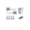 IVER DOOR LEVER OSAKA SQUARE ROSE - KIT