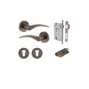 IVER DOOR LEVER OXFORD ROUND ROSE BACKPLATE - KIT