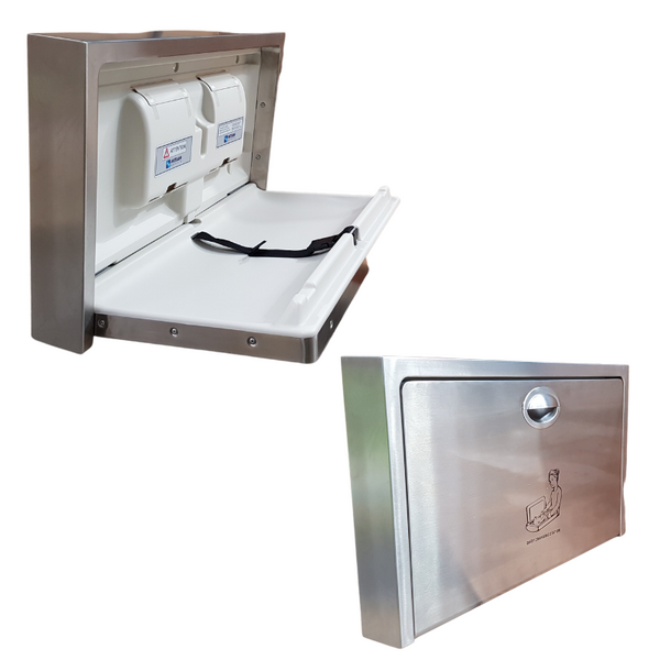 METLAM SURFACE MOUNTED HORIZONTAL BABY CHANGE STATION STAINLESS STEE The Lock Shop