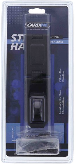 Carbine Hasp Single Hinge 160mm x 45mm - Black