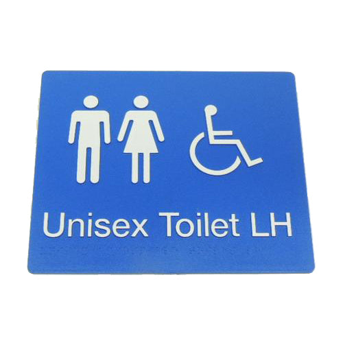 UNISEX DISABLED TOILET SIGN (LEFT HAND)